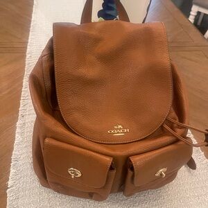 Coach Tan Leather Backpack